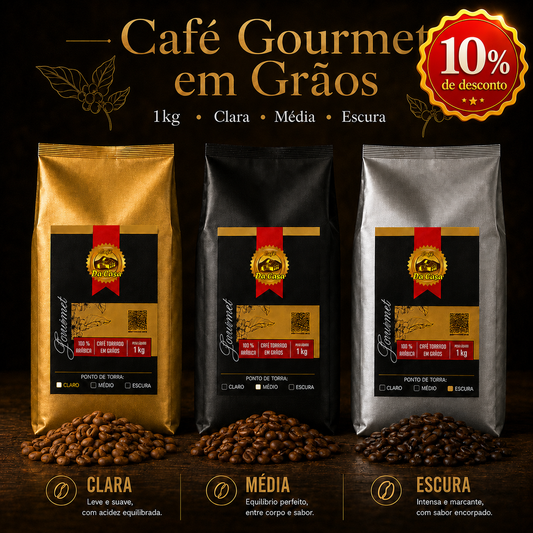 Café Gourmet Torrado Em Grãos 100% Arábica 1kg