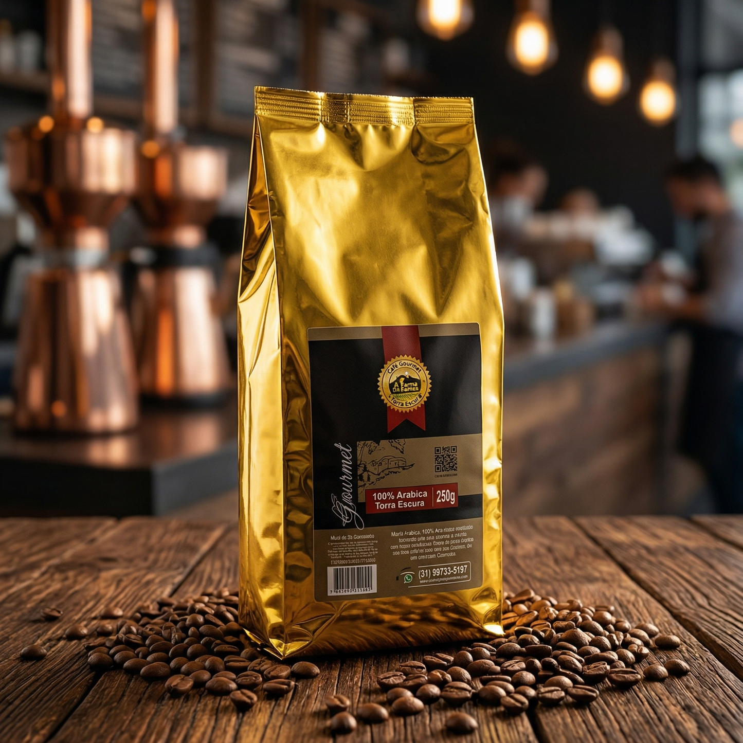 Café Gourmet Torrado Em Grãos 100% Arábica 250g