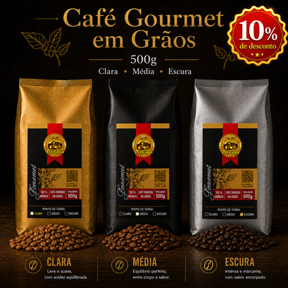 Café Gourmet Torrado Em Grãos 100% Arábica 500g