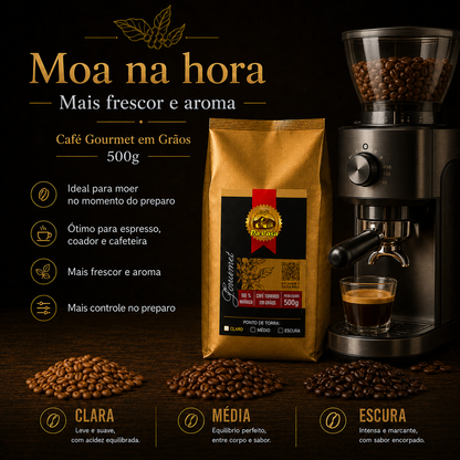 Café Gourmet Torrado Em Grãos 100% Arábica 500g
