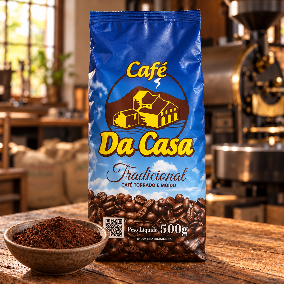 Café Da Casa Tradicional Torrado E Moído Pacote 500g