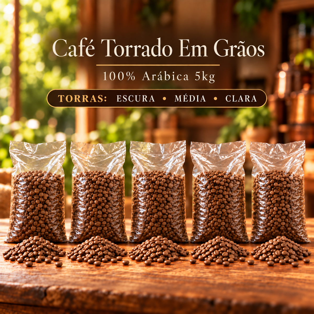 Café Torrado Em Grãos 100% Arábica 5kg