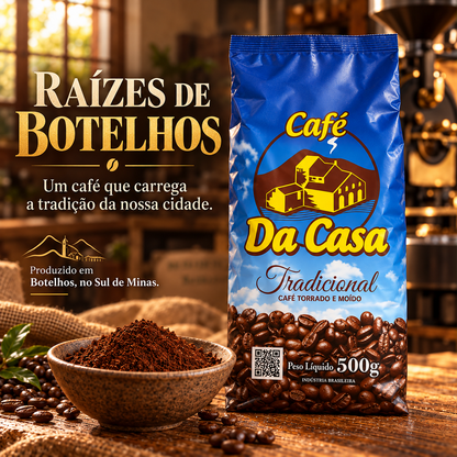 Café Da Casa Tradicional Torrado E Moído Pacote 500g