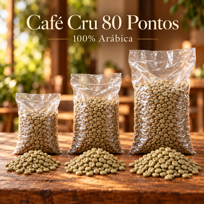 Café Cru/Verde 80 pontos 100% Arábica