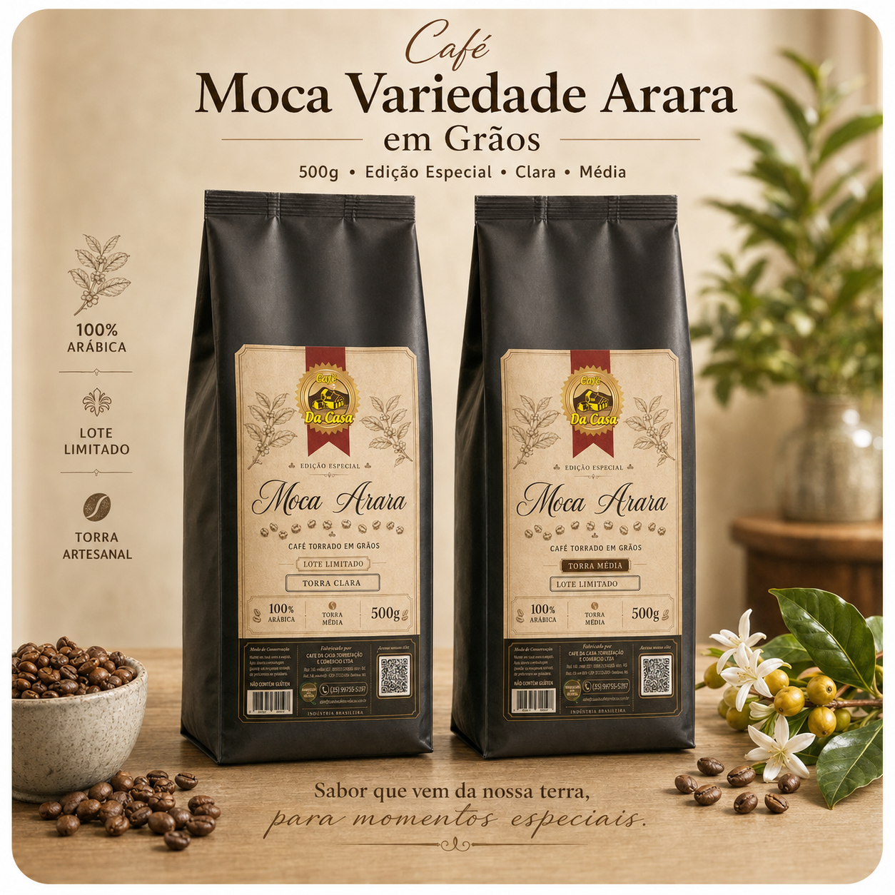 Café Especial Moca Arara 500g - Torrado em Grão