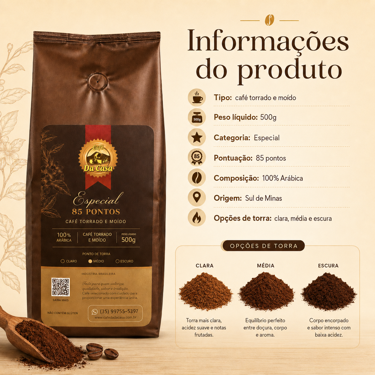 Café Especial 85Pts Moido 500g
