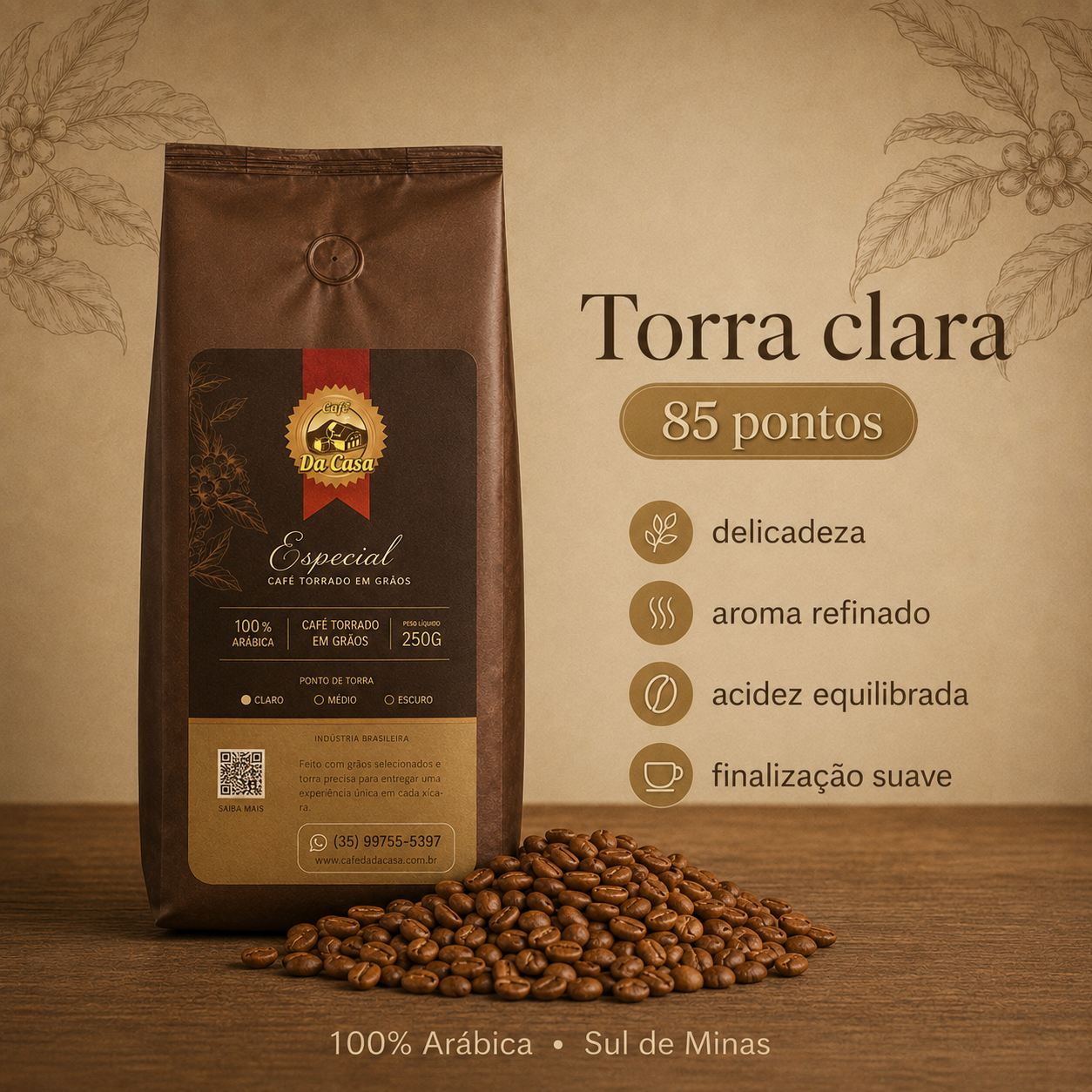 Café Especial 85Pts 250g - Torrado em Grão