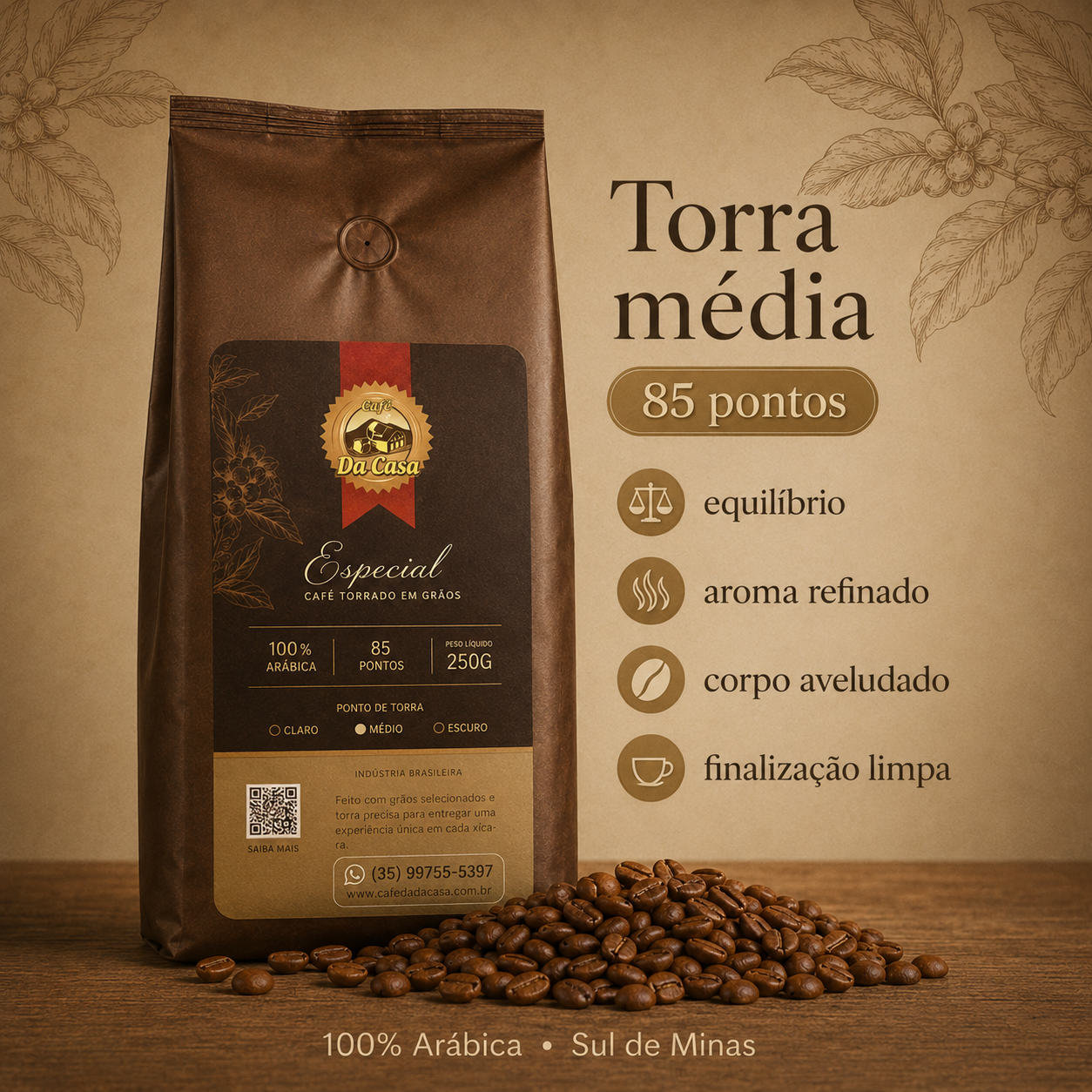 Café Especial 85Pts 250g - Torrado em Grão