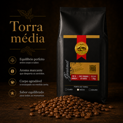 Café Gourmet Torrado Em Grãos 100% Arábica 1kg