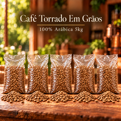 Café Torrado Em Grãos 100% Arábica 5kg