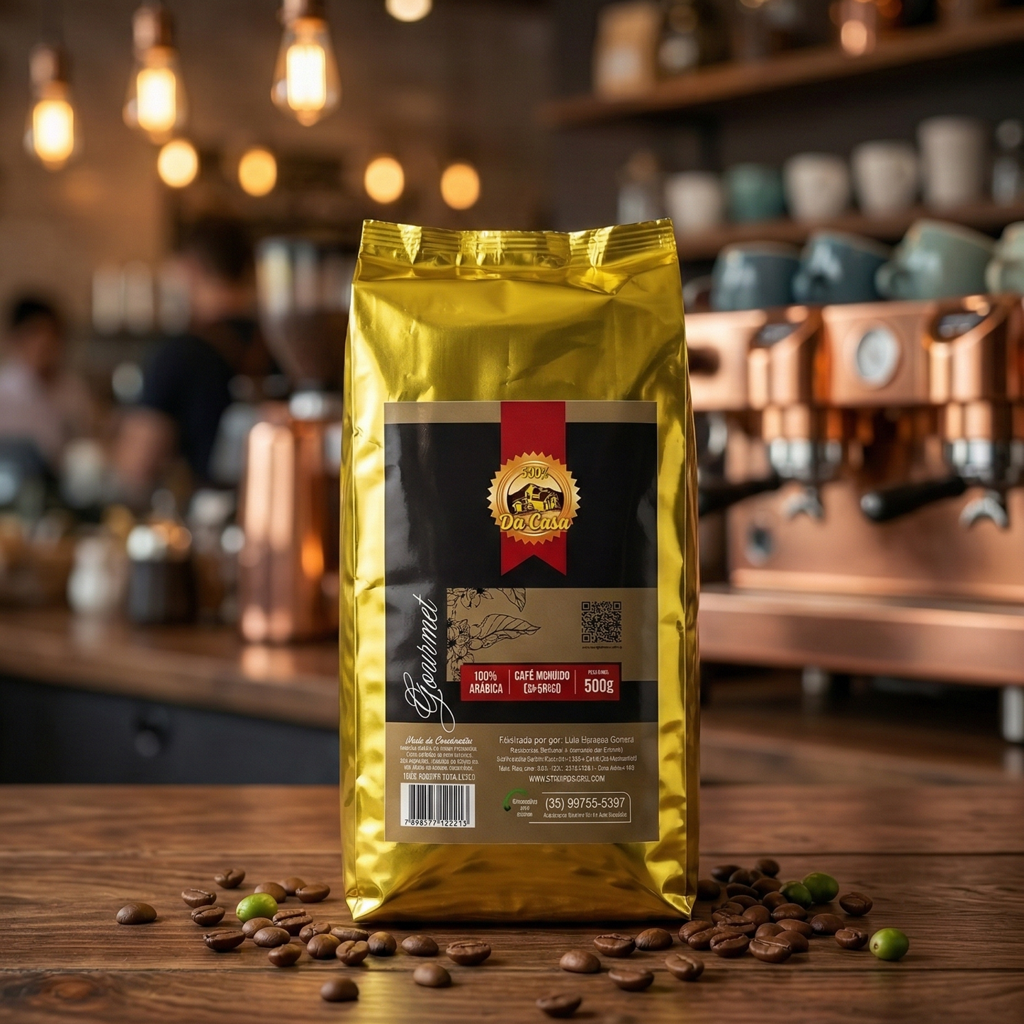 Café Gourmet Torrado Em Grãos 100% Arábica 500g